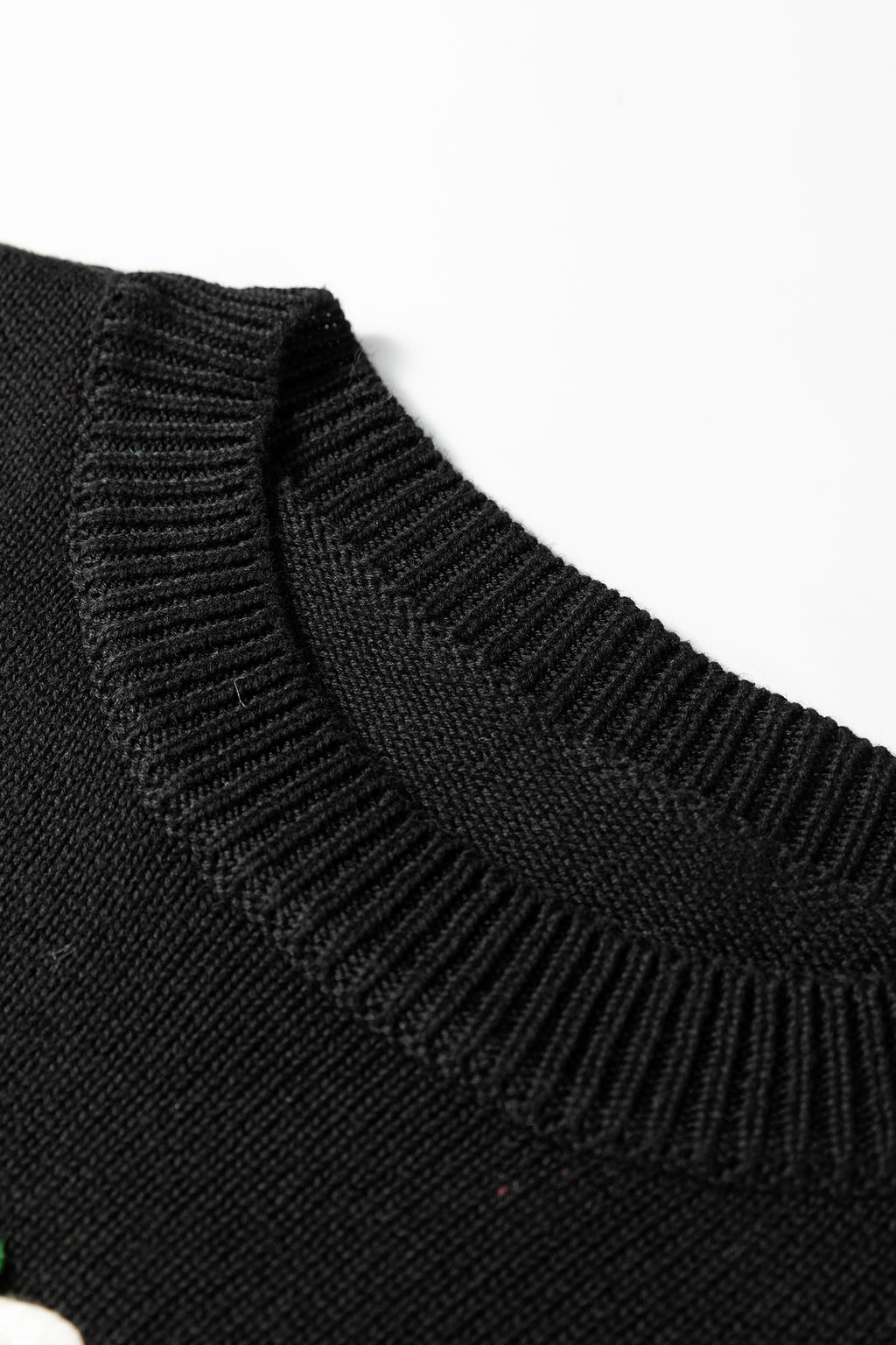 Smoke Gray Merry Colorful Dot Detail Christmas Drop Shoulder Sweater