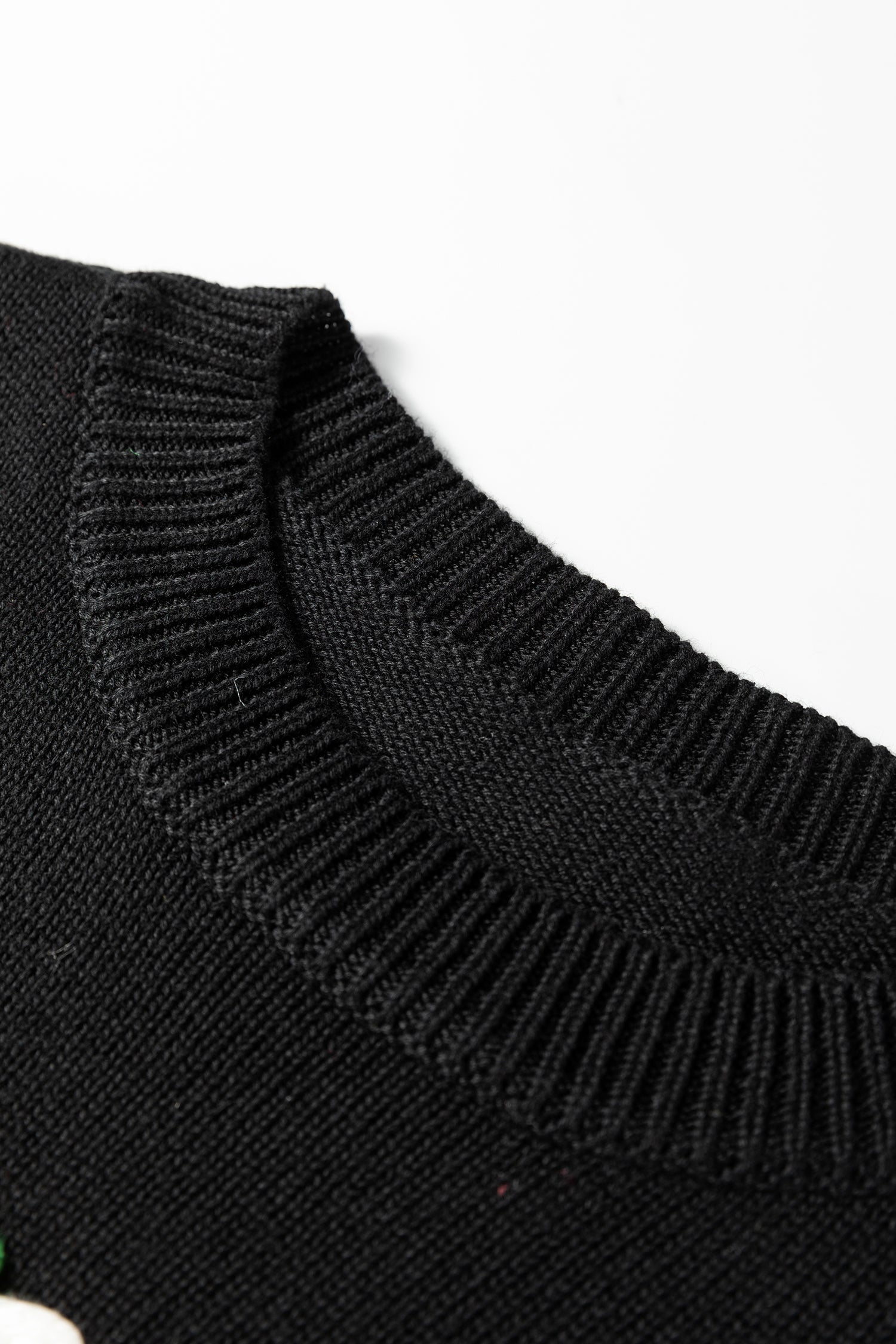 Smoke Gray Merry Colorful Dot Detail Christmas Drop Shoulder Sweater