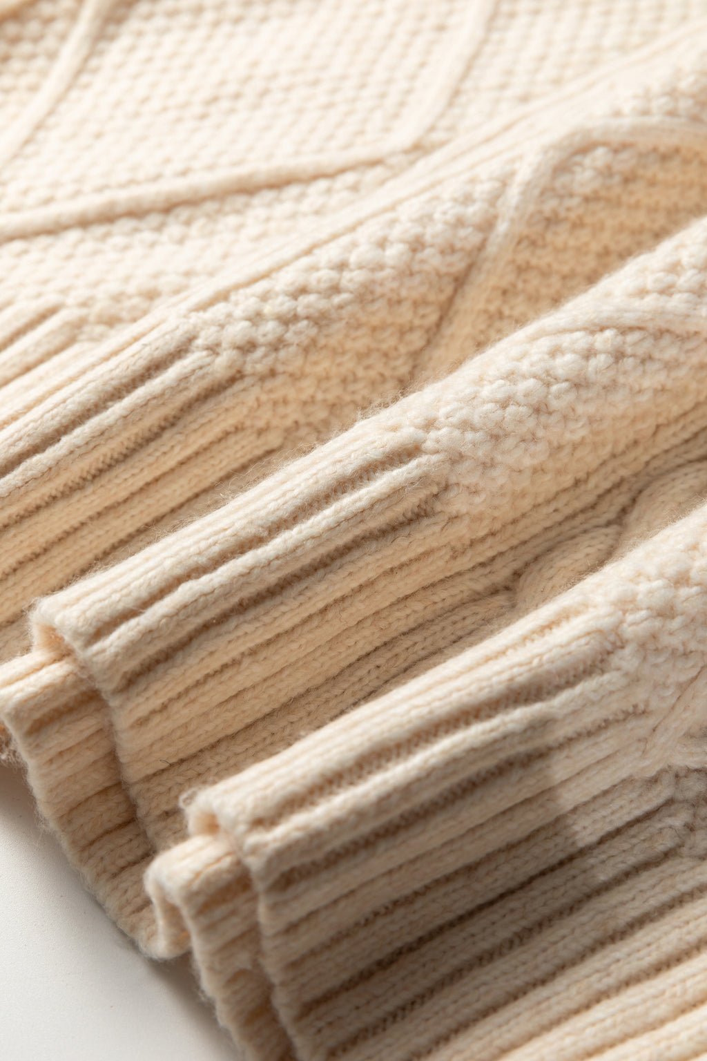 Mist Green Cable Knit Drop Shoulder Loose Fit Sweater Dress