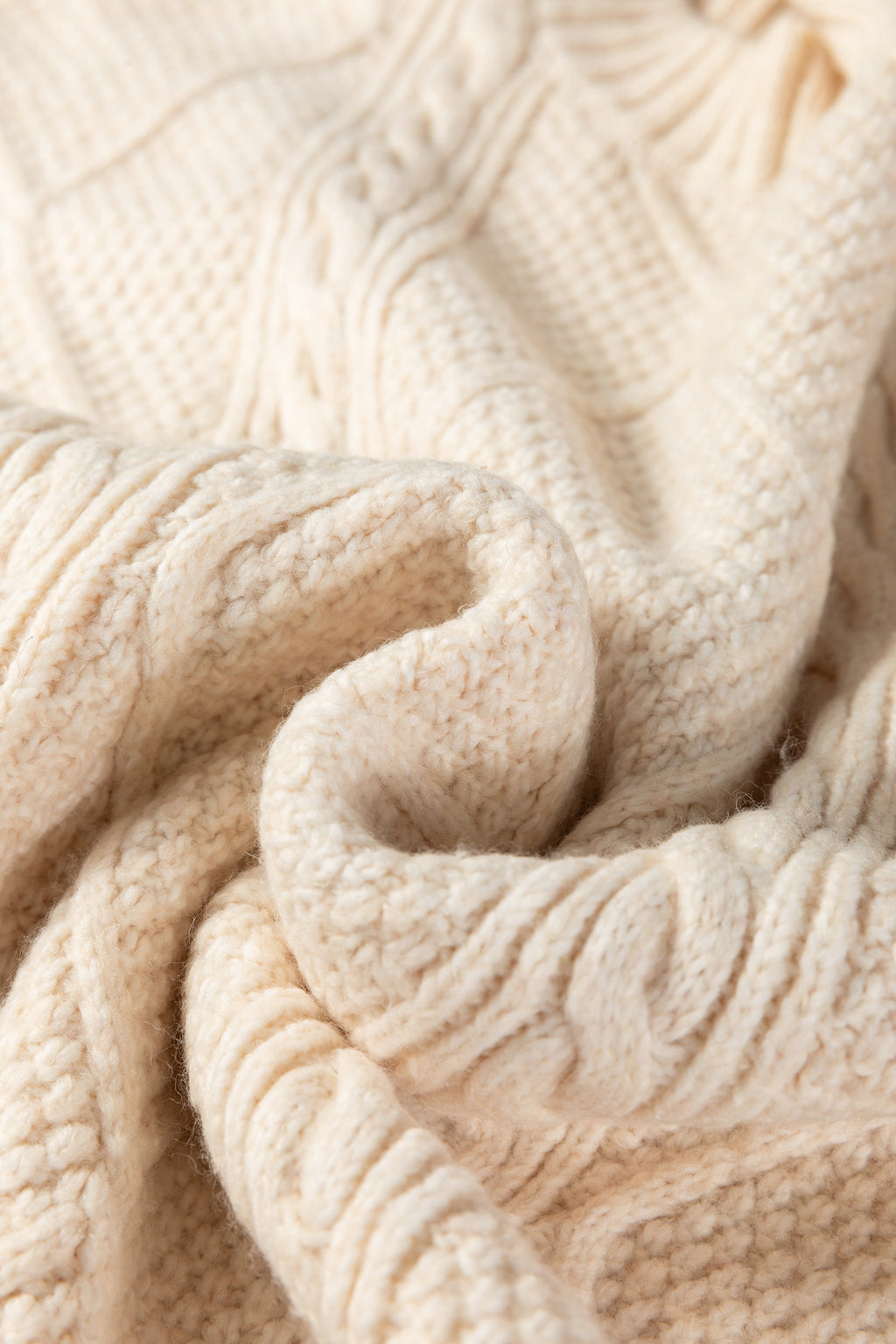 Mist Green Cable Knit Drop Shoulder Loose Fit Sweater Dress