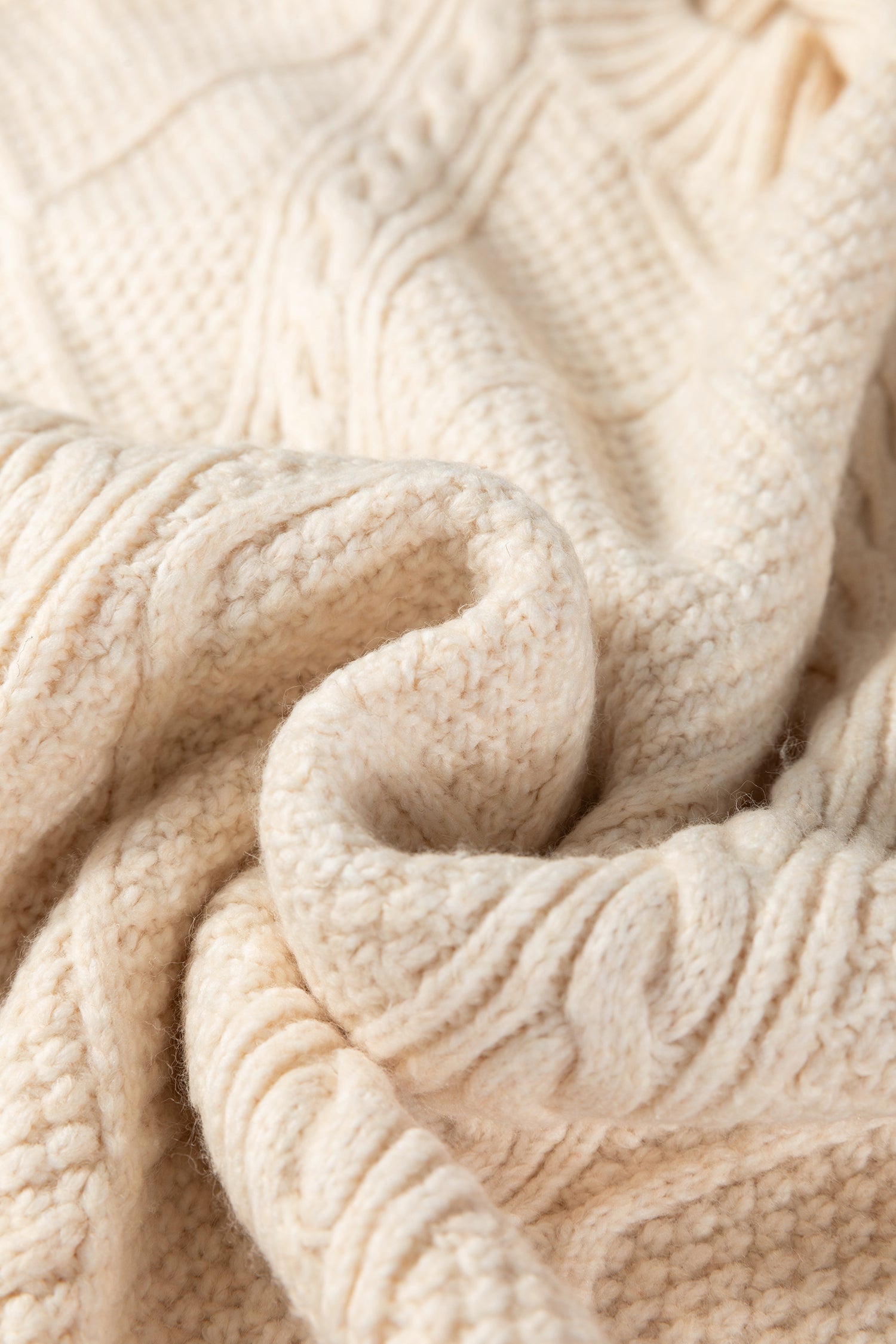 Mist Green Cable Knit Drop Shoulder Loose Fit Sweater Dress