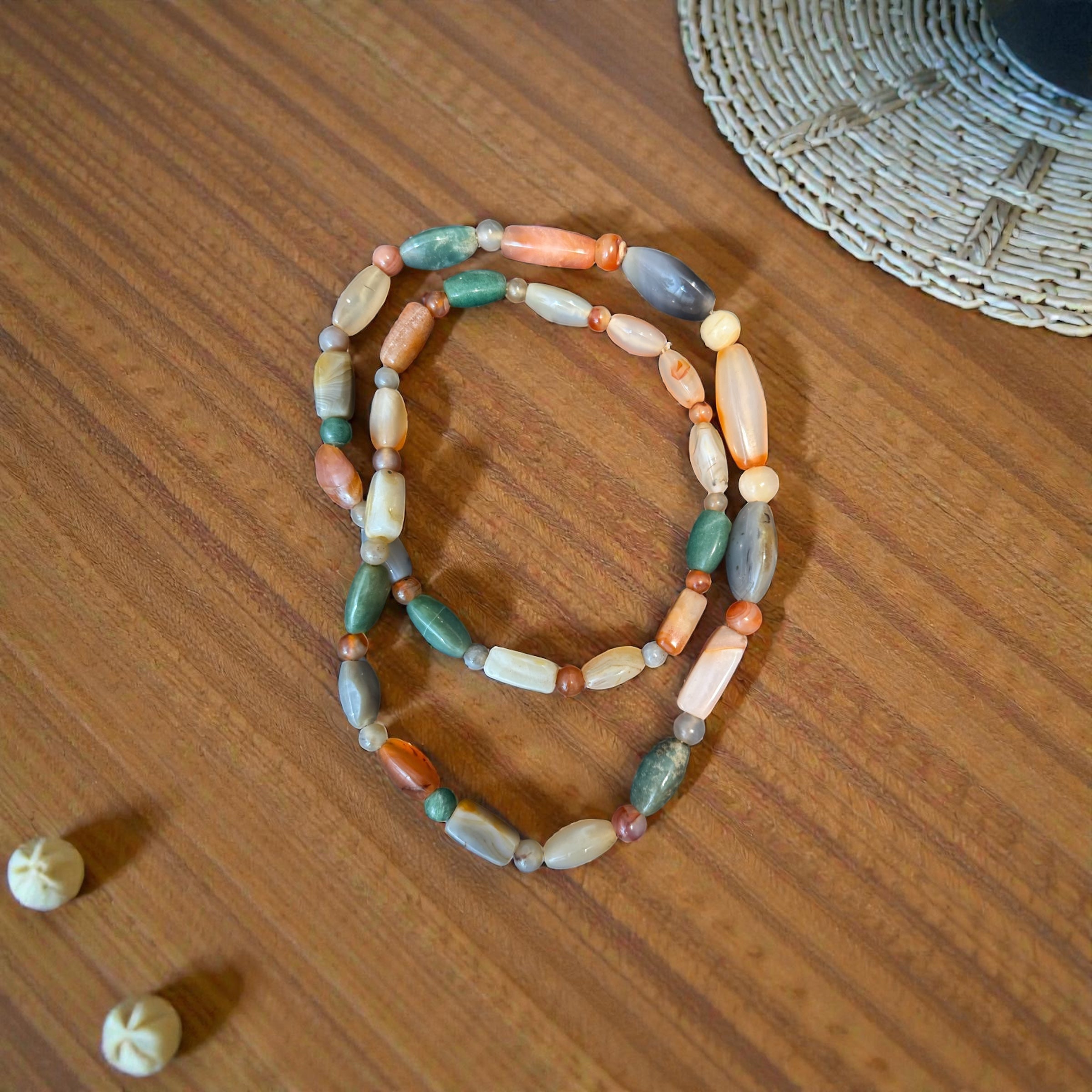 Carnalion, Aventurine and Agate Necklace