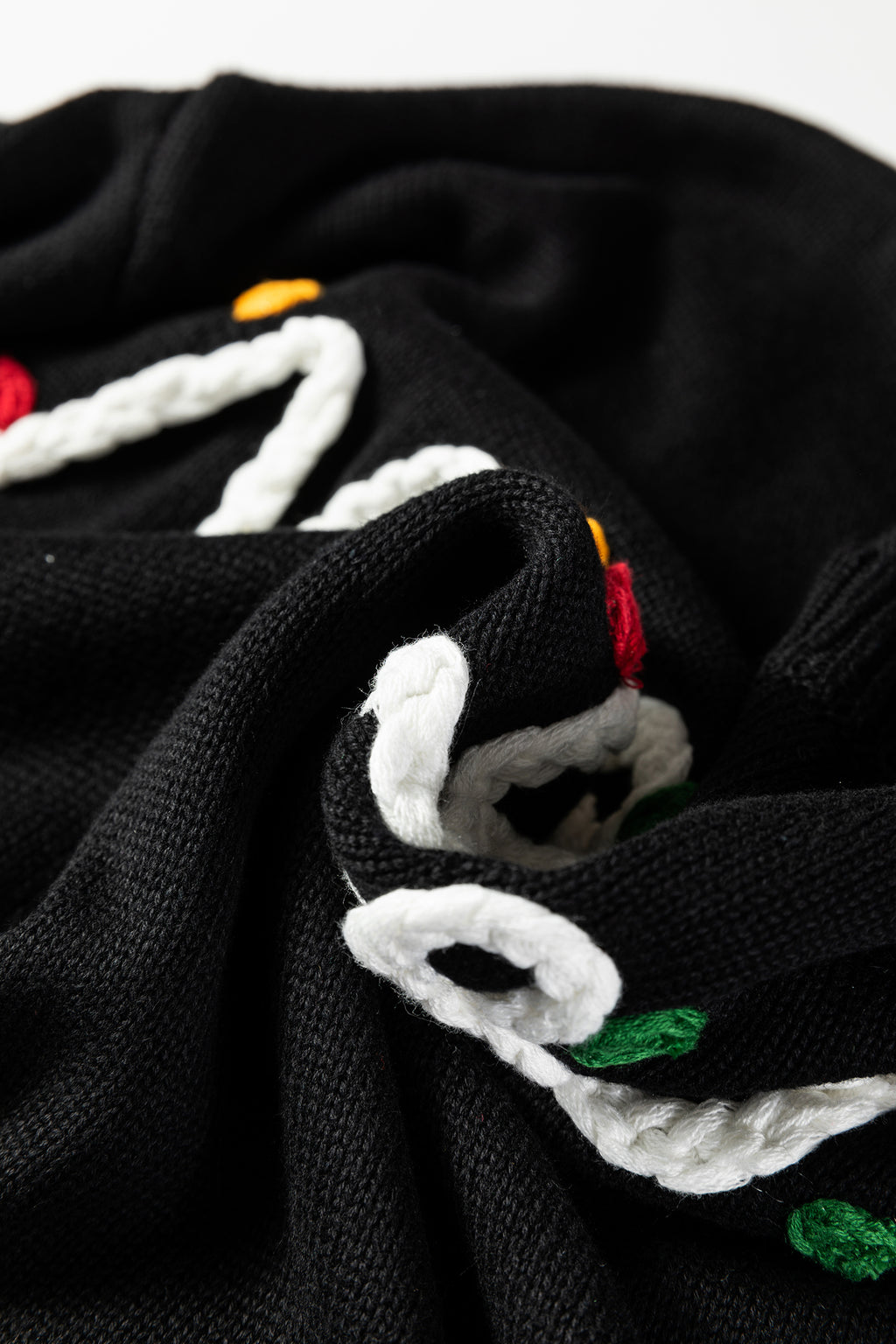 Smoke Gray Merry Colorful Dot Detail Christmas Drop Shoulder Sweater