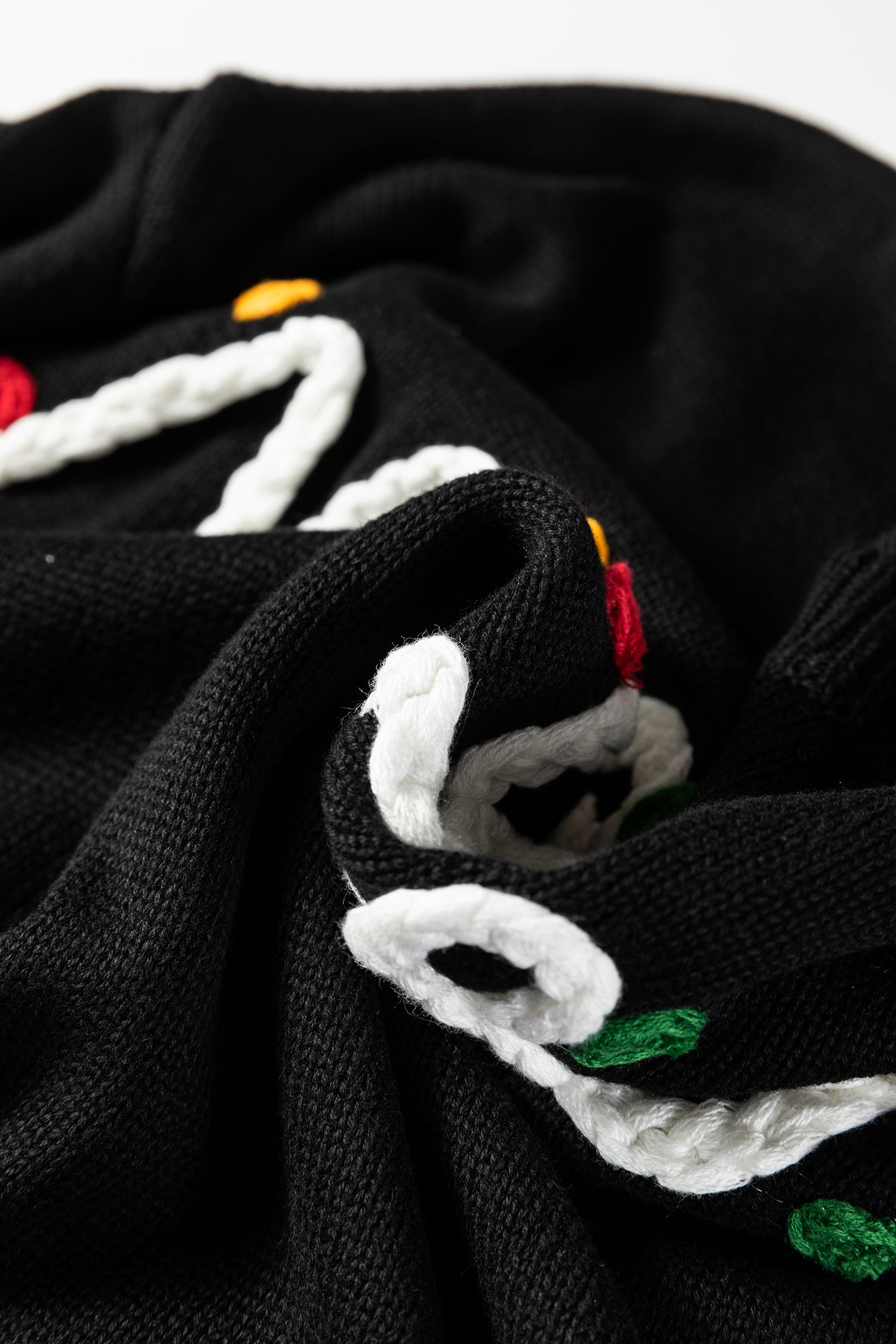 Smoke Gray Merry Colorful Dot Detail Christmas Drop Shoulder Sweater